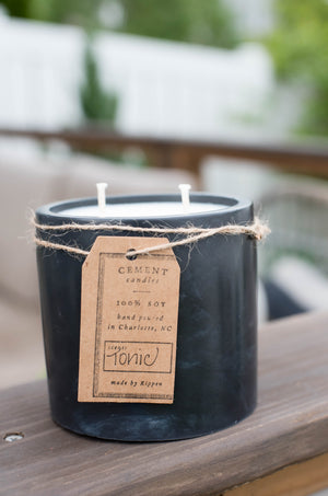 Large Cylinder Concrete Candle - made by kippen